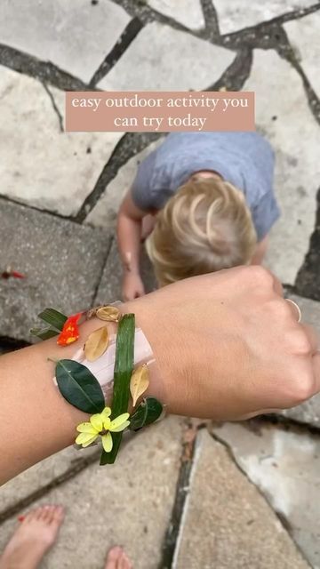 Eliza at Home on Instagram: "Just sticky-side-out packing tape. That’s it. Now’s a great time to look for backyard treasures and make a nature bracelet! *Replaying some of my favorite low-effort fall activities for kids all season. This one from 2022 was a hit!" Montessori, Nature, Fall Activities For Kids, Outdoorsy Kids, Montessori At Home, Autumn Activities For Kids, Human Activity, Fall Activities, Packing Tape