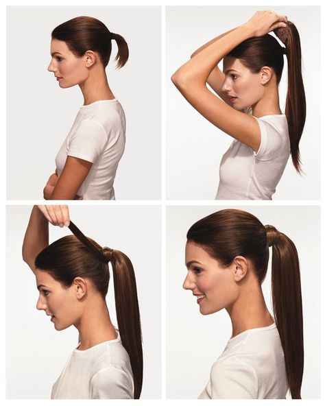 how to wear ponytail Human Hair Ponytail Extensions, Human Hair Ponytail, Lazy Day Hairstyles, Voluminous Ponytail, Short Ponytail, Perfect Ponytail, Wavy Ponytail, Straight Ponytail, Real Human Hair Extensions