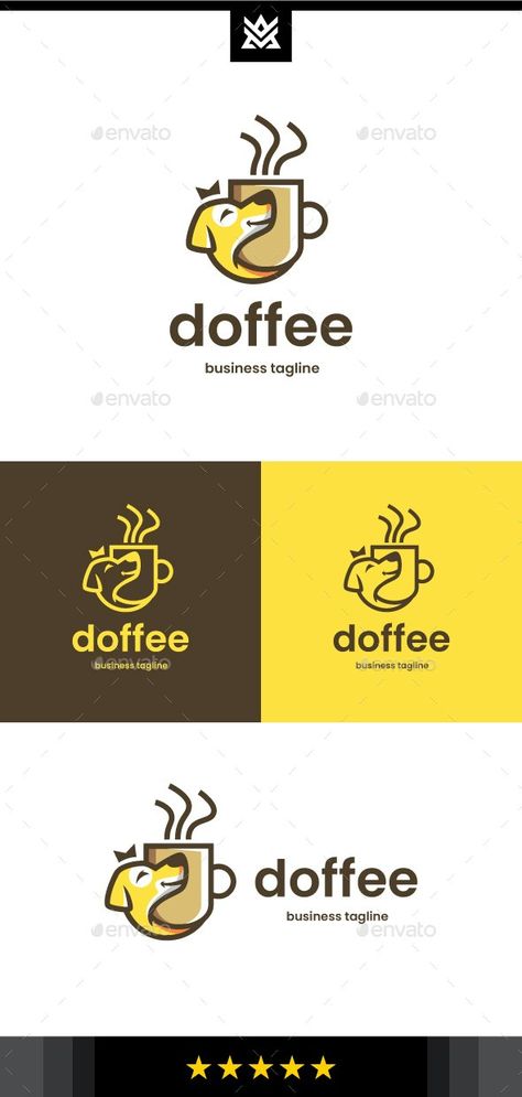 Dog Coffee Logo Template - Animals Logo Templates Animals Logo, Cafe Logo Design, Logo Coffee, Logo Presentation, Dog Cafe, Coffee Shop Logo, Portfolio Logo, Coffee Logo, Cafe Logo