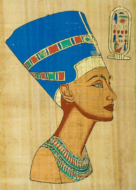 Nefertiti. Egyptian papyrus with portrait Nefertiti , #spon, #Egyptian, #Nefertiti, #portrait, #papyrus #ad Queen Nefertiti Drawing, Eygptain Art, Nefertiti Illustration, Nefertiti Drawing, Queen Nefertiti Art, Nefertiti Painting, Egyptian Art Drawing, Nefertiti Art, Ancient Egyptian Artwork