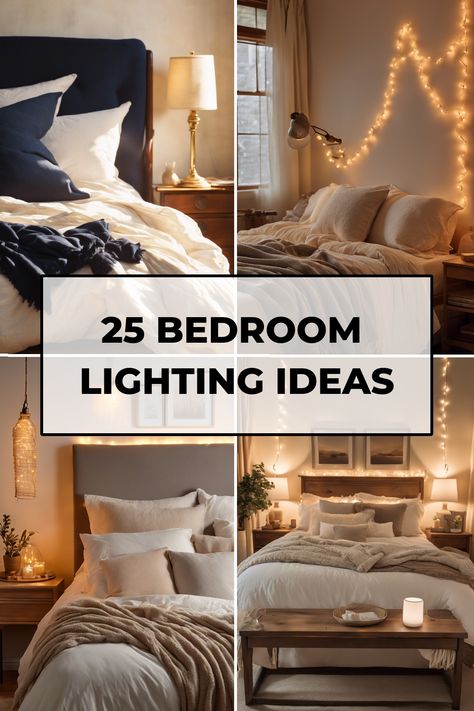 25 cozy bedroom lighting ideas with warm tones and string lights. Bedroom Sconces Bedside, Oversized Floor Lamp, Wall Mounted Reading Lights, Bedroom Lighting Ideas, Bedroom Lighting Design, Next Bedroom, String Lights In The Bedroom, Bedroom Pendant, Pendant Lighting Bedroom