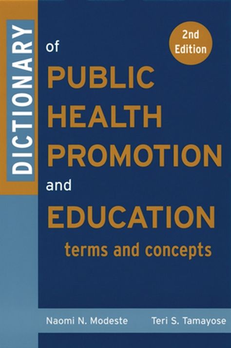 Written for public health professionals and students, the Dictionary of Public Health Education and Health Promotion, Second Edition, includes definitions for terms and concepts frequently used in public health education and promotion. The book offers both students and professionals a handy resource and contains a wide range of health education¾related terminologies and effectively eliminates the need for wading through scores of books or articles to find a definition. The book also provides an easily used reference for those working in research or design of public health interventions and Offers a reference list of the terms found most often in the professional literature Includes key terms used in related public health disciplines such as epidemiology, health administration, biostatistic Health Education, Epidemiology Public Health, Loma Linda University, Health Administration, Health Promotion, Health Professionals, Undergraduate, Public Health, The Professional