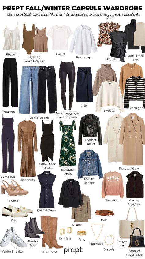 Fall basics 🍁 that are anything but basic! Check out our latest capsule Prept capsule wardrobe guide with the lineup of essential, timeless pieces to maximize your wardrobe ahead of fall/winter and year-round. Prept Capsule Wardrobe, Women’s Timeless Fashion, Timeless Wardrobe Capsule, Essential Winter Wardrobe Pieces, Capsule Wardrobe For Beginners, Early Fall Capsule Wardrobe, Basic Essential Wardrobe, Essential Wardrobe Pieces Woman, Capsule Wardrobe Year Round