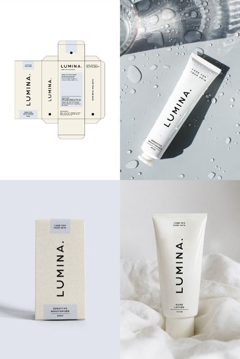 Lumina | Skincare Packaging Design designportfolio #logotipo Modern Skincare Packaging Design, Minimalistic Cosmetic Packaging, Lotion Branding Design, Modern Luxury Packaging Design, Minimalist Luxury Packaging, Minimal Skincare Branding, Minimal Cosmetic Packaging, Clean Skincare Packaging, Cosmetic Packaging Design Luxury Beauty Products