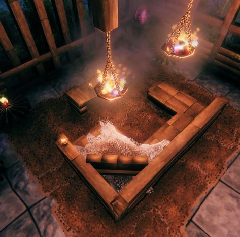 Valheim Mistlands Base, Valheim Interior Design, Valheim Storage Room, Valheim Decoration Ideas, Valheim Bedroom, Valheim Fireplace, Valheim Portal Hub, Valheim Building Ideas, Valheim House Ideas