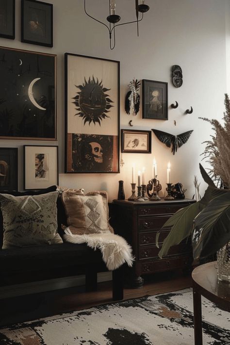 Home Haunted House, Goth Living Room, Gothic Living Room, Haunted House Decor, Goth Home Decor, Dark Home Decor, Dark Home, Bedroom Furniture Design, Gothic Home