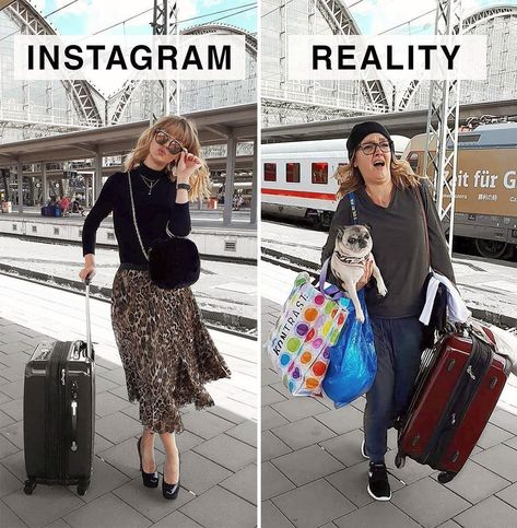 German Artist Makes Fun Of The Reality Behind Those Perfect Instagram Photos Insta Vs Reality, Instagram Vs Reality, Instagram Vs Real Life, Memes In Real Life, Photo Hacks, Funny Text Fails, Kids Laughing, German Women, Glamour Photo