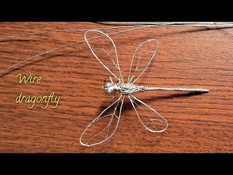 How to make wire dragonfly ||Wire dragonfly tutorial - YouTube Wire Dragonfly, Diy Crystal Crafts, Dragonfly Artwork, Chicken Wire Crafts, Dragon Fly Craft, Wire Projects, Beaded Dragonfly, Bead Creations, Wire Wrapped Stone Jewelry