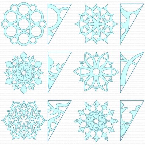 Snöflingor I Papper, Paper Snowflake Designs, Christmas Decor Ideas 2023, Paper Snowflake Template, Paper Snowflake Patterns, Paper Snowflakes Diy, Christmas Decor Ideas Outdoor, Winter Diy Crafts, Snowflake Template