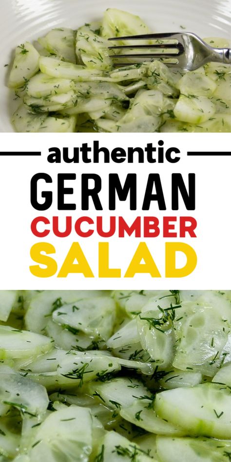 German Salads, Easy German Recipes, German Cucumber Salad, Salad Recipes Gluten Free, German Food Authentic, Oktoberfest Food, Cucumber Recipes Salad, Cucumber Recipes, Easy Salad Recipes