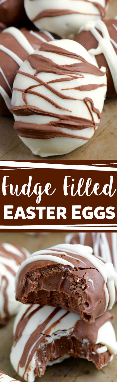 These Fudge Filled Easter Eggs look gourmet but they are actually super easy and SUPER fast!  Amazingly delicious too! Easter Egg Recipes, Filled Easter Eggs, Holiday Candies, Easter Foods, Weight Watcher Desserts, Easy Fudge, Egg Cookies, Easter Sweets, Easter Brunch Food