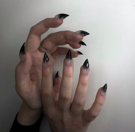 Claw Nails Designs, Stilleto Nails Designs, Black Claws, Sharp Nails, Punk Nails, Claw Nails, Oc Design, Glow Nails, Nail Art Inspo