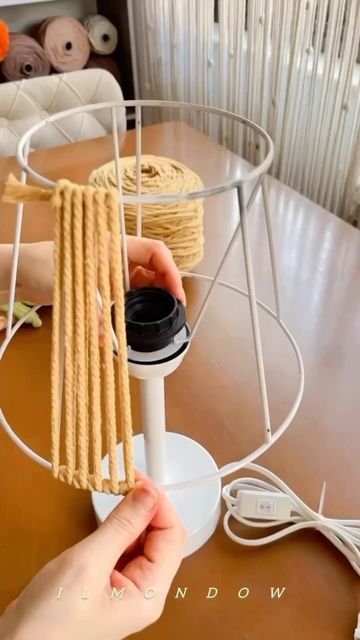 Macrame Lamp Shade Tutorial, Macrame Lamp Shade, Macrame Lamp, Macrame Wall Hanging Tutorial, Macrame Mandala, Dreamy Decor, Furniture Handmade, Macrame Decor, Macrame Tutorial