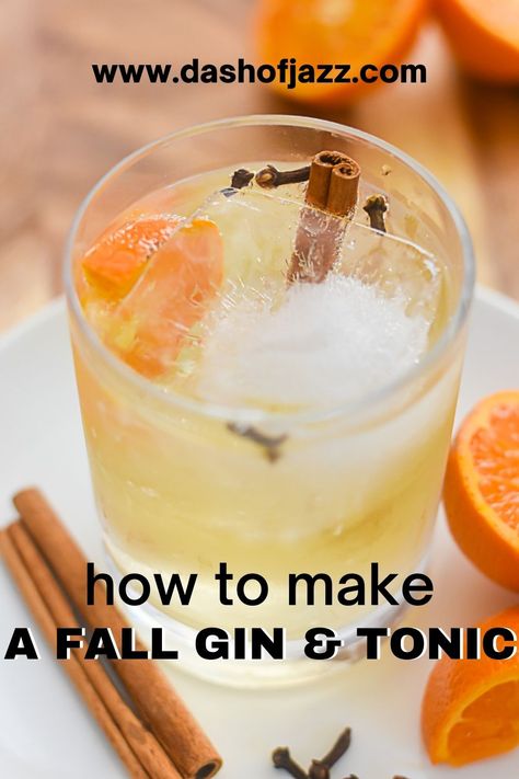 Gin Tonic Recipe, Gin Drink Recipes, Cocktail Gin, Apple Cider Cocktail, Citrus Cocktails, Tonic Recipe, Fall Cocktails Recipes, Gin Recipes, Fall Cocktail