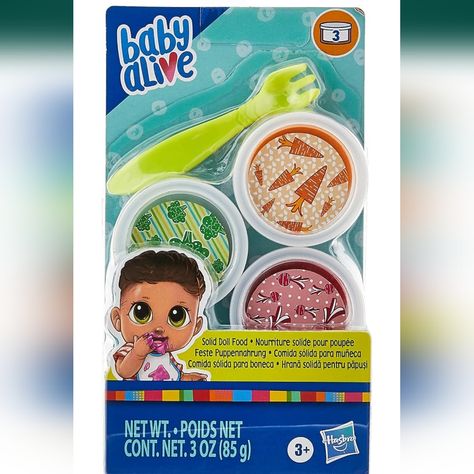 Baby Alive Solid Doll Food Refill, Includes 3 Doll Foods, 1 Fork Brand New Muñeca Baby Alive, Amazon Toys, Baby Alive Food, Vtech Baby, Baby Alive Doll Clothes, Magnetic Drawing Board, Amazon Baby, Kids Schedule, Baby Alive Dolls