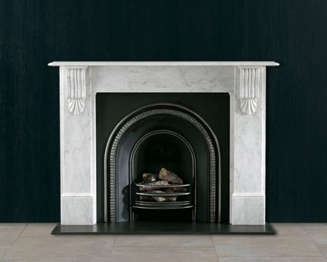 Chesneys USA | The Ladbroke Marble Fireplace Surround, Fire Basket, Marble Fireplace, Fire Surround, Stone Architecture, Electric Fires, English Design, Home Fireplace, Regency Era