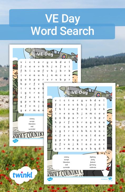 VE Day History Word Search For Kids History Word Search, Word Search For Kids, Ancient Sumer, Gunpowder Plot, History Lesson Plans, Great Fire Of London, Magna Carta, The Great Fire, Printables Free