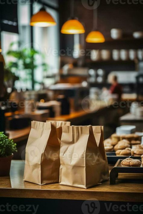 Barista packing takeaway orders coffee shop ambiance background with empty space for text Web Design, Coffee, Design, Takeaway Coffee, How To Order Coffee, Empty Spaces, Coffee Shop, Quick Saves