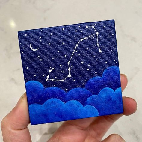 Rainy Season Painting Easy, Scorpio Zodiac Painting Ideas, Zodiac Sign Painting Ideas, Cute Box Painting Ideas Aesthetic, Zodiac Painting Ideas, Mini Canvas Art Ideas Easy, Box Painting Ideas Aesthetic, Art Nouveau Interior Design, Nouveau Interior Design