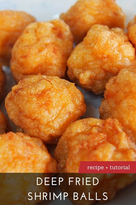 The Best Deep Fried Shrimp Balls Recipe | Learn to make Deep Fried Shrimp Balls with our recipe and step-by-step tutorial at DimSumCentral.com. Shrimp Balls Recipe, Fried Shrimp Balls, Deep Fried Shrimp, Shrimp Balls, Dim Sum Recipes, Shrimp Recipes Easy, Shrimp Dishes, Fried Shrimp, Balls Recipe