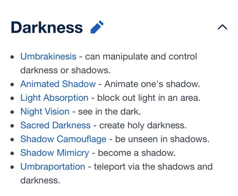 Darkness Powers Magic, Darkness Powers, Power Ideas, Writing Inspiration Tips, Writing Fantasy, Writing Prompts For Writers, Writing Dialogue Prompts, Creative Writing Tips, Writing Inspiration Prompts