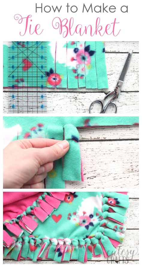 Make A Tie Blanket, How To Make A Tie, Fleece Blanket Diy, Knot Blanket, No Sew Fleece Blanket, No Sew Blankets, Tie Blanket, Fleece Tie Blankets, Make A Tie