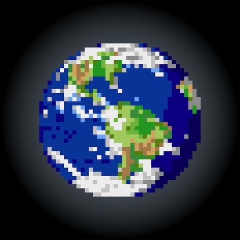 Earth Pixel Art, Planet Pixel Art, Pixel Earth, Minecraft Earth, Little Big Planet, Planet Art, Earth Planet, Planet Fitness, Planets Art