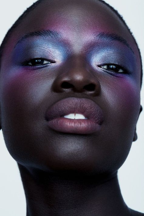 Mekap Mata, African American Beauty, Beauty Makeup Photography, Smink Inspiration, Purple Makeup, Dark Skin Beauty, Mermaid Makeup, Beauty Shoot, Dewy Skin