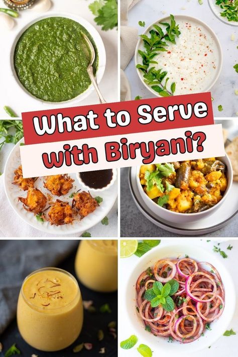 recipe collection for best side dishes for biryani Boondi Raita Recipe, Onion Bhaji Recipes, Refreshing Salads, Chicken Kebab Recipe, Veg Biryani, Chicken Biryani Recipe, Side Dishes For Chicken, Bhaji Recipe, Healthy Indian Recipes