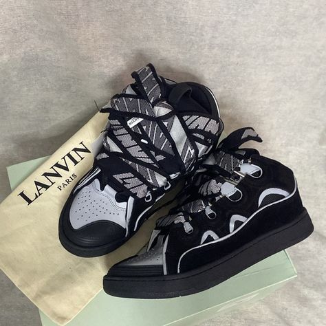 Lanvin Curb Classic Black Sneaker Lanvin Sneakers, Lanvin Shoes, Swag Shoes, Herringbone Pattern, Sneaker Shopping, Black Sneaker, Lanvin, Sneakers Black, Fashion Collection