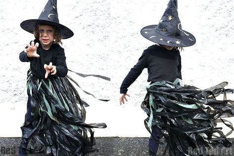 Bin Liner Witch Tutu Halloween costume | Forget leaving things to the day before, this costume is quick and easy enough for the morning of! | Check out this list of Halloween costumes for kids. Left it to the last minute? Dont worry, Ive got you | A Visual Merriment #halloween #halloweenkids #halloweenideas #costume #halloweenkidscostume #diycostume #dressup #girlscostume #girlshalloweencostume #witchcostume #tutu Unique Kids Halloween Costume, Stroller Costume, List Of Halloween Costumes, Halloween Costumes For Big Kids, Witch Costume Diy, Diy Fantasia, Witch Tutu, Book Character Costumes, Easy Diy Costumes