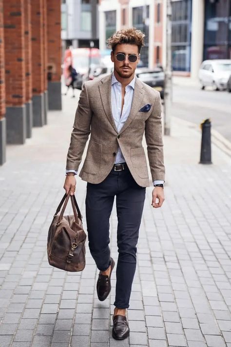 Classy Beige Blazer Outfit Ideas for Men | Biege Blazer Combination - TiptopGents Beige Blazer Outfit Men, Sports Jacket Outfit Men, Sports Coat Outfit Men, Tan Blazer Outfits, Sports Jacket Outfit, Linen Jacket Men, Beige Blazer Outfit, Sport Coat Outfit, Party Wear Blazers