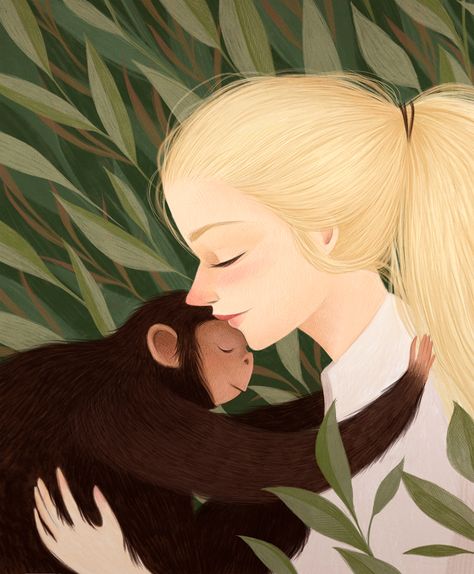 Mercedes deBellard on Behance Naive Illustration, Jane Goodall, Illustration Agency, Digital Art Illustration, Portrait Illustration, Illustration Inspiration, Interstellar, 7th Birthday, Freelance Illustrator