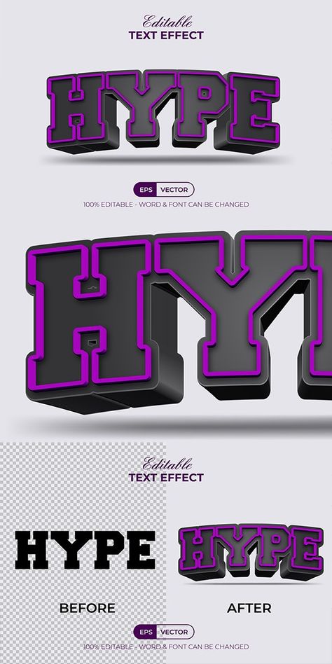 3D Text Effect Hype Style Hype Logo Design, 3d Text Photoshop Tutorial, 3d Text Illustrator, Text Effects Illustrator, 3d Text Photoshop, Text Effects Photoshop, Photoshop Tutorial Text, 3d Fonts, Illustrator Text