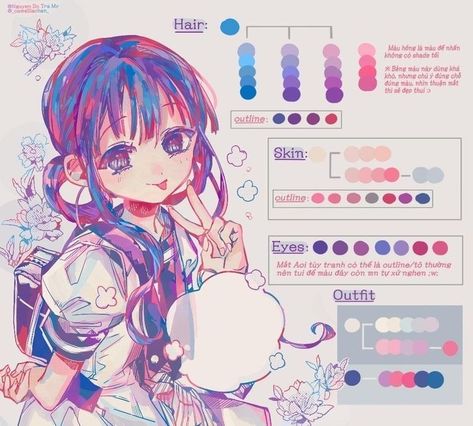 Tbhk Coloring Style, Colorful Shading Digital Art, Tbhk Coloring Tutorial, Color Pallets For Drawing, Hanako Kun Brush Ibis Paint, Hanako Kun Art Style Tutorial, How To Color Ibispaint, Hanako Art Style, Tbhk Ibis Paint Brush