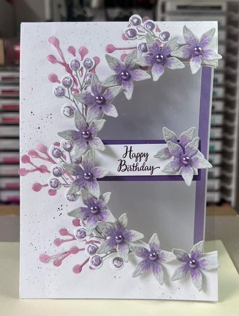 Handmade Greeting Card Designs, Happy Birthday Cards Handmade, Acetate Cards, Card Design Handmade, Fancy Fold Card Tutorials, Homemade Birthday Cards, Birthday Cards For Women, Elegant Cards, Embossed Cards