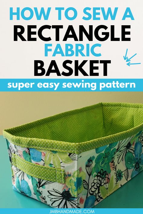 Fabric Boxes Diy, Basket Sewing Pattern, Rectangle Basket, Quilted Pillows, Fabric Basket Tutorial, Sewing Machine Projects, Fabric Storage Baskets, Úložný Box, Sew Ins