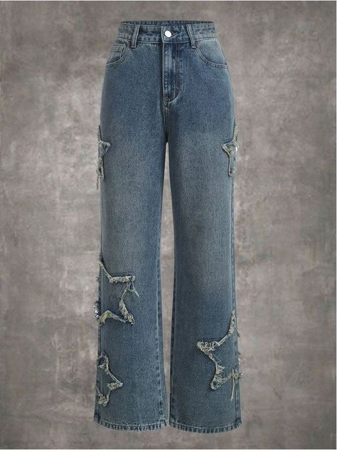 Grunge Pants, Unique Jeans, Clothing Haul, Patterned Jeans, Yellow Shirts, Grunge Punk, Star Jeans, Jeans Online, Star Pattern