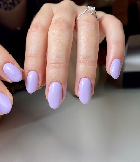 Oval Nails Lavender, Pastel Purple Acrylic Nails Lavender, Gel Nails Purple Pastel, Matte Pastel Purple Nails, Light Purple Simple Nails, Lavender Round Acrylic Nails, Round Lilac Nails, Round Acrylic Nails Purple, Light Pastel Purple Nails