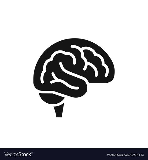 Brain Icon, Black Icon, Easy Sides, Side View, Png Images, White Background, Brain, Vector Images, Vector Illustration