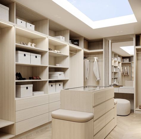 Walkin Closets Design, Closet Island, Dressing Room Closet, Dream Closet Design, Closet Design Layout, Luxury Closets Design, Walk In Robe, Closet Layout, Minimalist Architecture