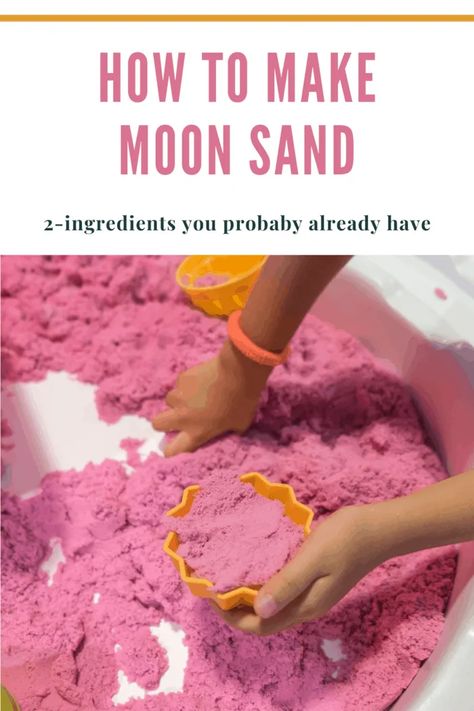 Kinect Sand Diy, Edible Kinetic Sand Recipe, How To Make Moon Sand, Moon Sand Recipe 2 Ingredients, Moonsand Recipe, Pinterest Activities, Kinetic Sand Diy, Moon Sand Recipe, Homemade Kinetic Sand