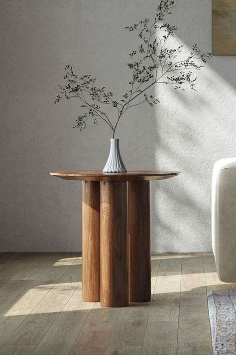 Atwood Side Table | Valyou Furniture Bulky Side Table, Marble Topped Side Table, Statement Side Table, Small Wooden Side Table, Drink Side Table, Wooden Side Table Design, Light Wood Side Table, Japandi Side Table, Small Table Ideas