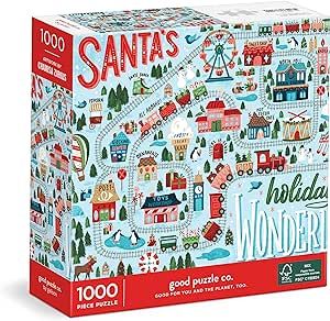 Galison Good Puzzle Co. Santa's Wonderland 1000pc Puzzle Puzzle Artwork, Holly Spirit, Toy Workshop, Santa North Pole, Holiday Puzzle, John William Waterhouse, Color Puzzle, Challenging Puzzles, 1000 Piece Puzzle