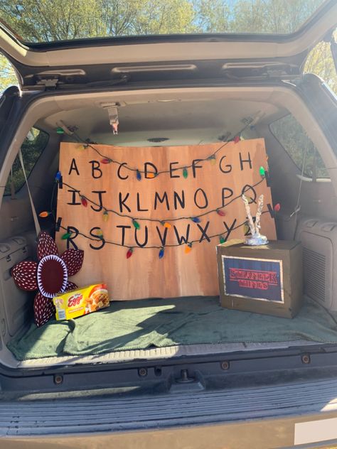 Stranger Things Trunk Or Treat Ideas, Stranger Things Trunk Or Treat, Preschool Family, Trunk Or Treat Ideas, Stranger Things Halloween, Halloween Coustumes, Treat Ideas, Trunk Or Treat, Family Events