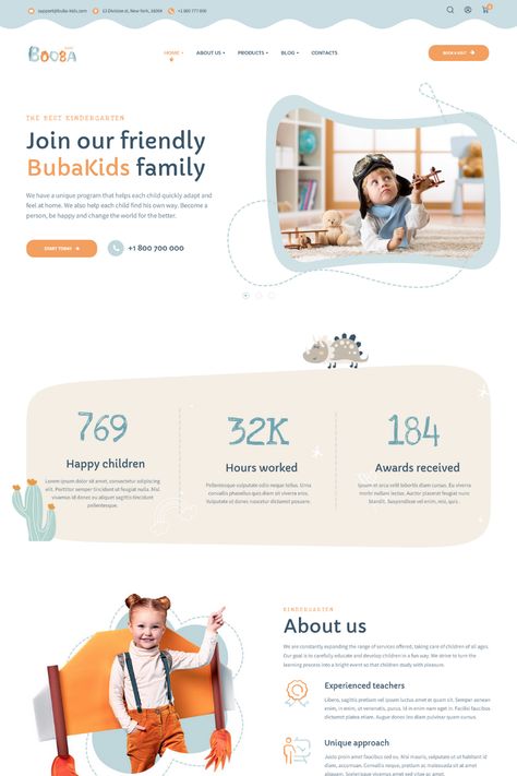 Booba is a kindergarten and preschool WordPress theme that is fully compatible with Elementor and Gutenberg. It is easy to use and customize, and comes with a variety of features that are perfect for early childhood education #Preschool_Website_Design_Inspiration #Kindergarten_Website_Design_Inspiration #Nursery_Website_Design #Kindergarten_Website_Design Kindergarten Website Design Inspiration, Nursery Website Design, Parenting Website Design, Preschool Website Design, Daycare Website Design, Childcare Website Design, Kindergarten Website Design, Kids Website Design Inspiration, Toy Website Design