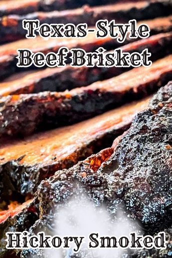 This Texas-style smoked brisket is kissed with hickory smoke and cooked low and slow to mouth-watering BBQ perfection. It's melt in your mouth meat candy! Brisket Recipes Smoked Pellet, Smoked Brisket Rub, Smoker Recipes Brisket, Smoker Brisket, Brisket Rub Recipe, Brisket Marinade, Bbq Brisket Recipes, Smoked Jerky, Texas Style Brisket