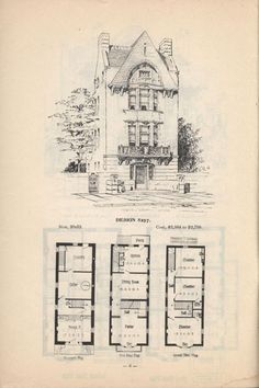 1890s Floor Plans, 1890s House Floor Plans, Vintage House Floor Plans, Historical House Plans, Gothic House Plans, 1890s House, 1890 House, Vintage Floor Plans, City Houses