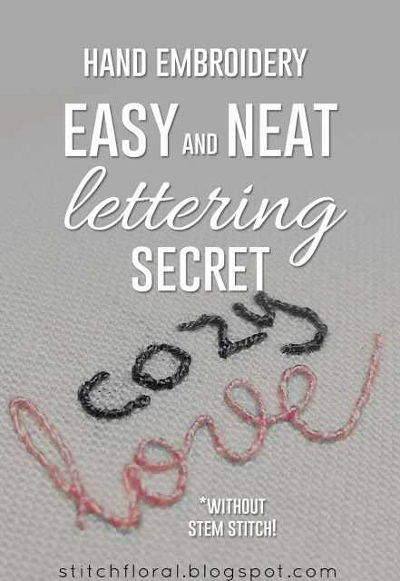 Hand Sewing Words On Fabric, Hand Embroidery Words Tutorial, Stitching Letters On Fabric, Stitch Words Hand Embroidery, Hand Stitch Initials, Embroidered Cursive Letters, Stitching Words Hand Embroidery, Embroidery Lettering Patterns, Hand Embroidery Cursive Letters