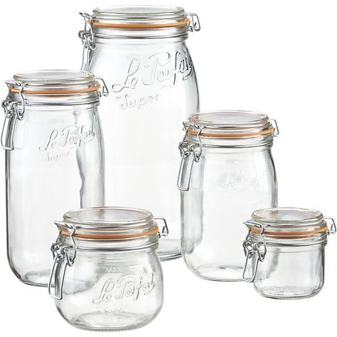 Le Parfait Jars Le Parfait Jars, Bulk Food Storage Containers, Diy Food Storage, Food Storage Rooms, Plastic Mason Jars, Plastic Crates, Bulk Food, Jar Storage, Container Shop